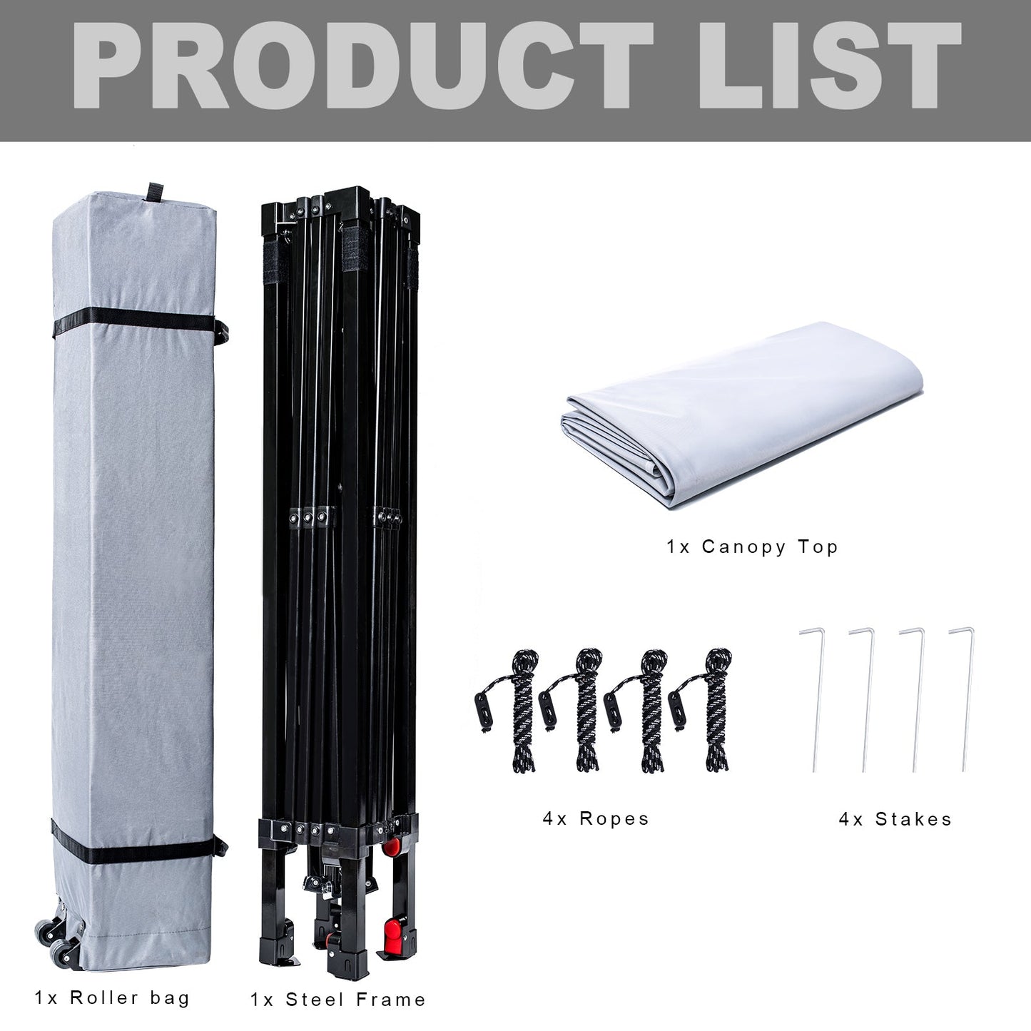 10x10 Straight Leg Pop up Canopy Tent with One Hand Set up Lock